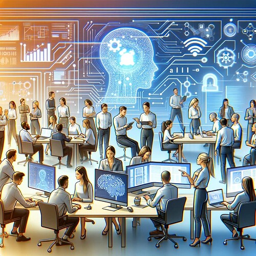 DALL·E 2024-01-14 23.00.08 - Illustration for 'How System Thinking Contributes to Work Success'_ An image depicting a diverse team of professionals collaborating on a large AI pro